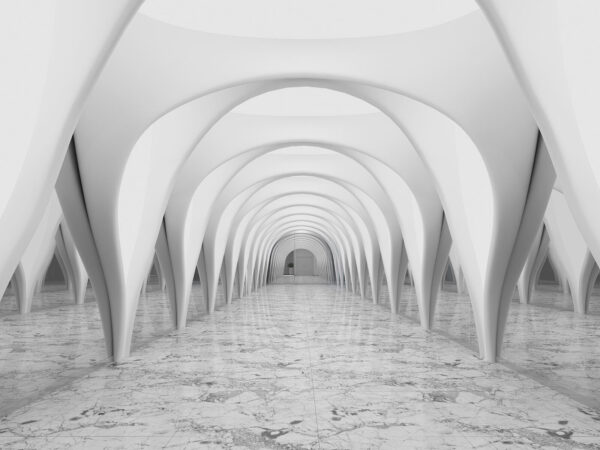 Quarto branco com teto em arco Quarto branco com teto em arco