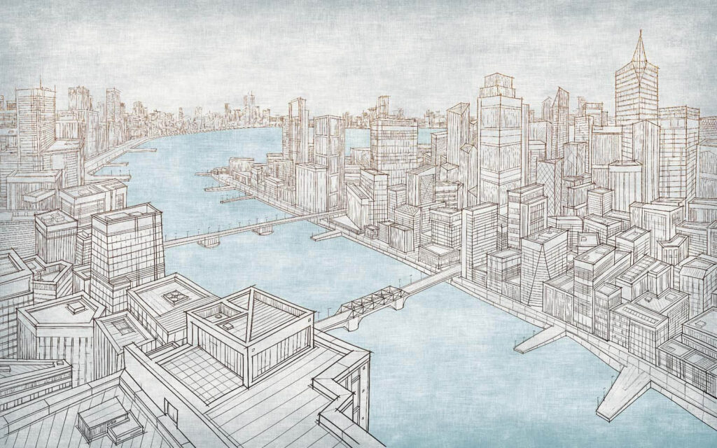 Desenho de uma cidade Desenho de uma cidade
