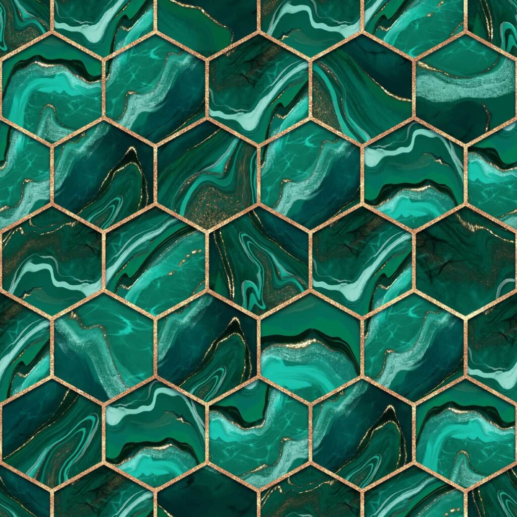 Design vibrante com padrão hexagonal em mármore Design vibrante com padrão hexagonal em mármore