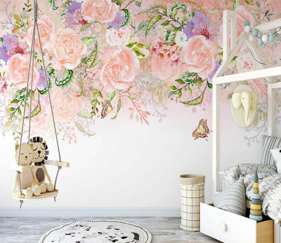 Papel de parede Lindas flores com tons delicados