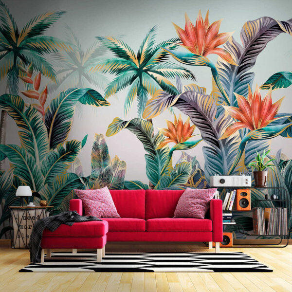 Plantas e flores tropicais coloridas Plantas e flores tropicais coloridas