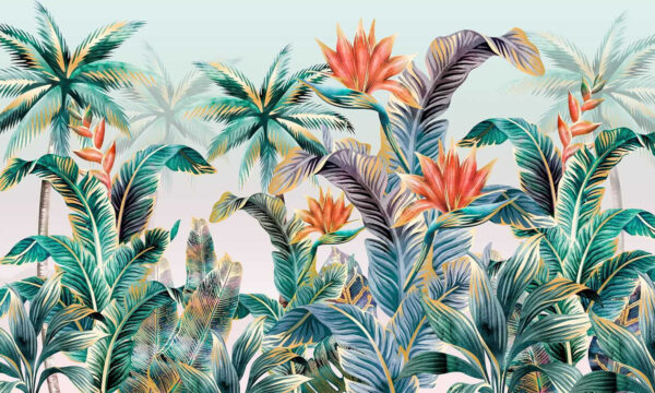 Plantas e flores tropicais coloridas Plantas e flores tropicais coloridas