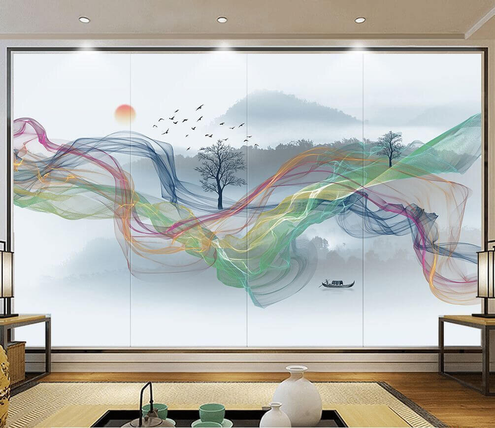 Colorful waves in the sky Colorful waves in the sky