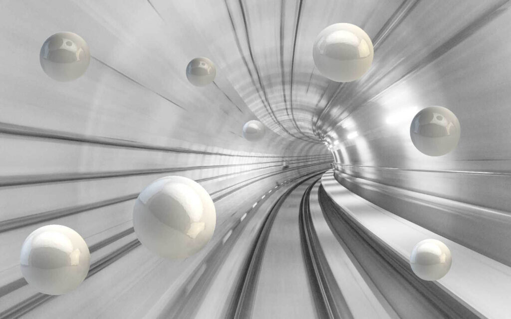 Bolas brancas num túnel Bolas brancas num túnel
