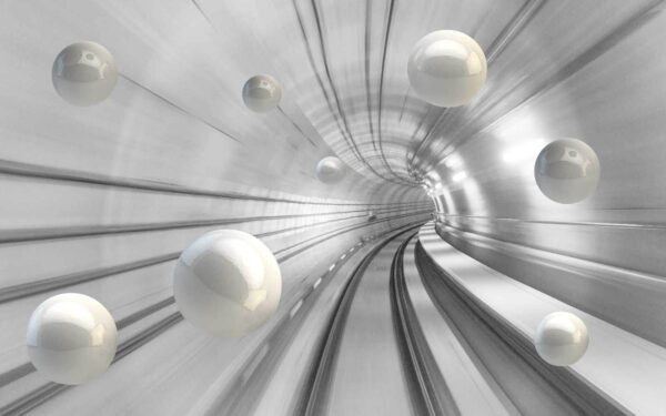 Bolas brancas num túnel Bolas brancas num túnel
