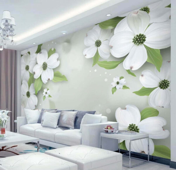 Flores brancas com folhas verdes Flores brancas com folhas verdes