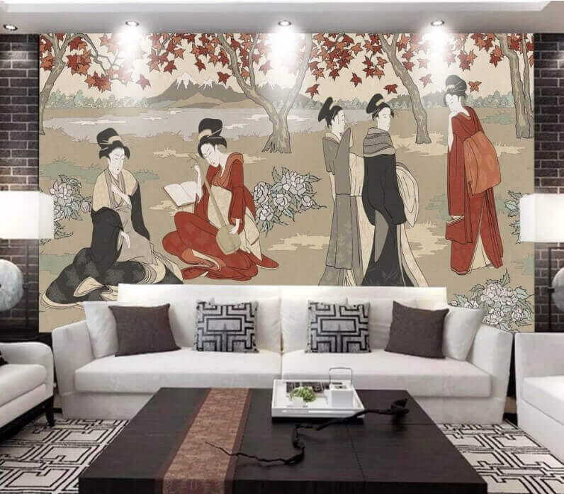Grupo de mulheres com roupa tradicional japonesa Grupo de mulheres com roupa tradicional japonesa