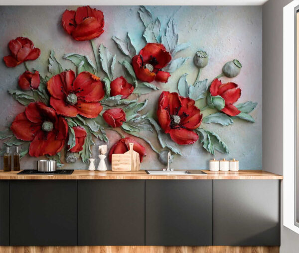 Flores vermelhas vibrantes em tons suaves. Flores vermelhas vibrantes em tons suaves.