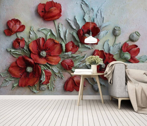 Flores vermelhas vibrantes em tons suaves. Flores vermelhas vibrantes em tons suaves.