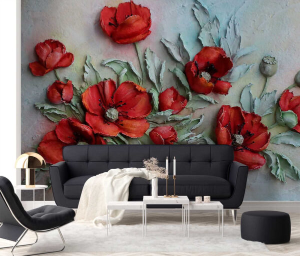 Flores vermelhas vibrantes em tons suaves. Flores vermelhas vibrantes em tons suaves.