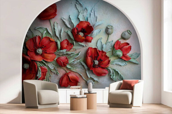 Flores vermelhas vibrantes em tons suaves. Flores vermelhas vibrantes em tons suaves.