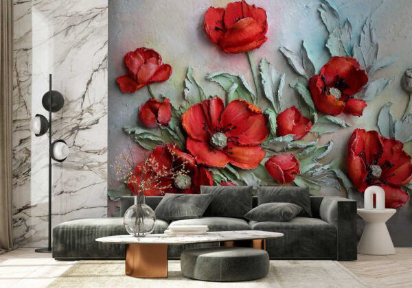 Flores vermelhas vibrantes em tons suaves. Flores vermelhas vibrantes em tons suaves.