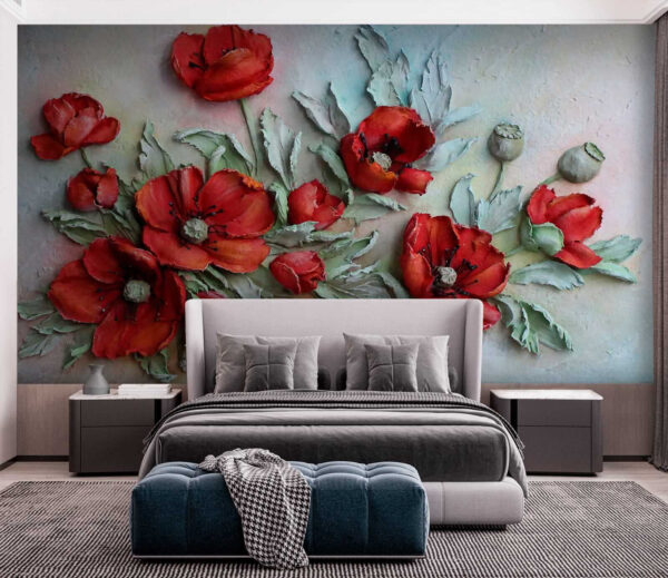 Flores vermelhas vibrantes em tons suaves. Flores vermelhas vibrantes em tons suaves.