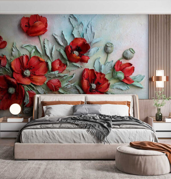 Flores vermelhas vibrantes em tons suaves. Flores vermelhas vibrantes em tons suaves.