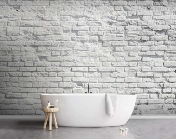 Parede de tijolo branco com manchas pretas Parede de tijolo branco com manchas pretas