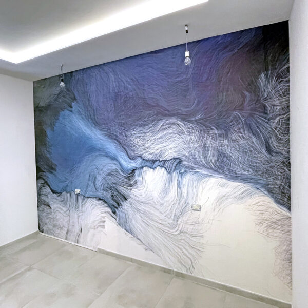 Pintura azul e branca Pintura azul e branca