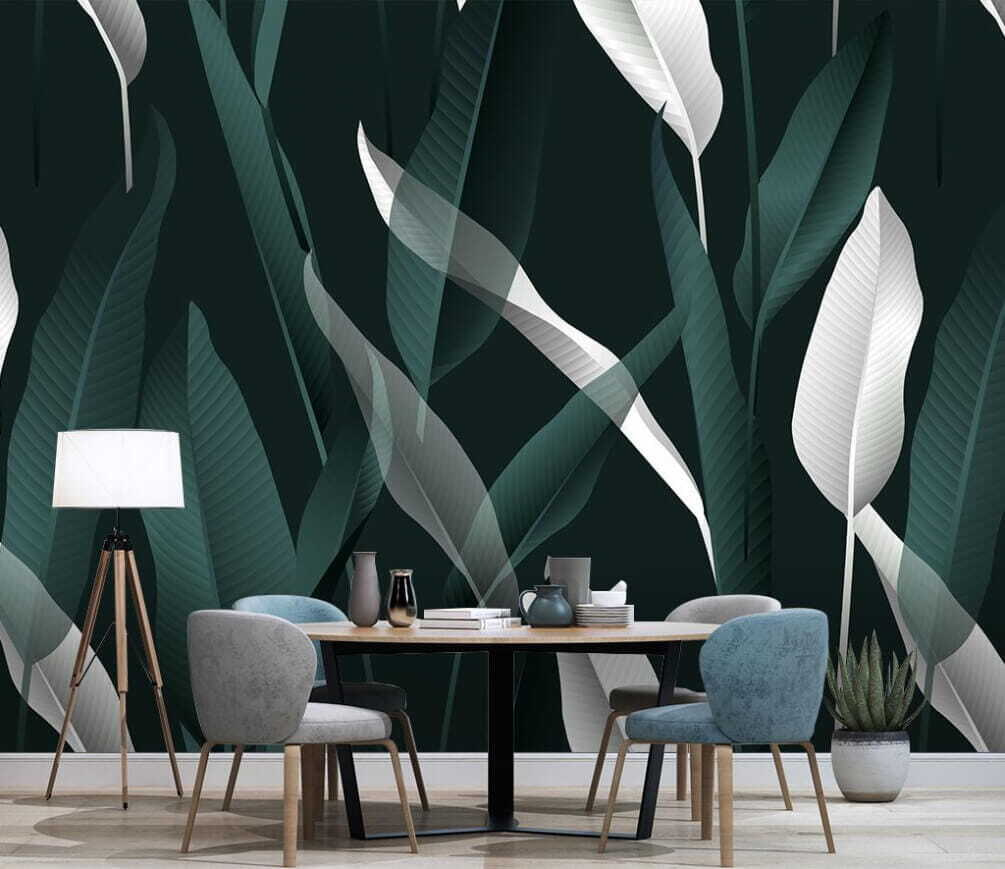 Elegant leaves on a dark backdrop