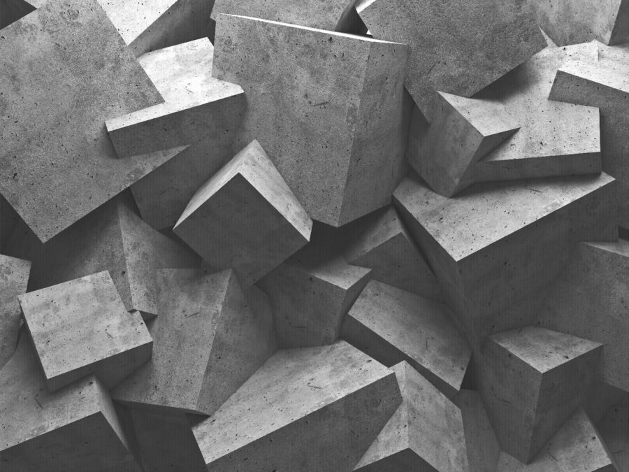 Pilha de blocos de betão
