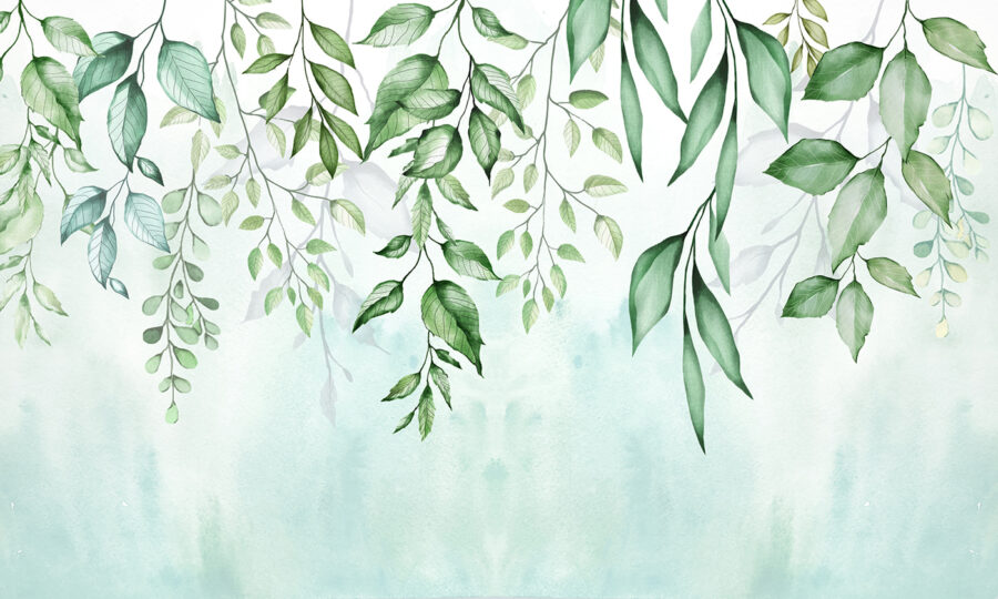 Pintura a aguarela de folhas