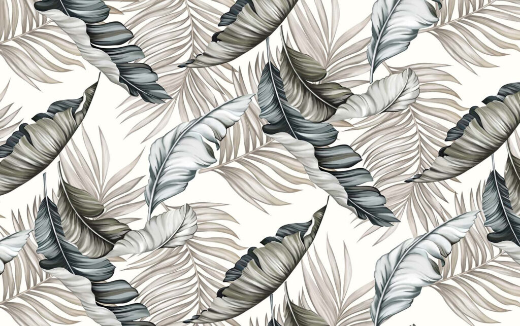Padrão de folhas sobre um fundo branco Padrão de folhas sobre um fundo branco