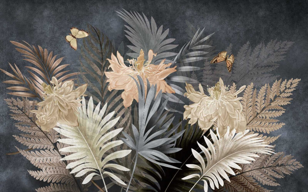 Elegant blooms and delicate butterflies Elegant blooms and delicate butterflies