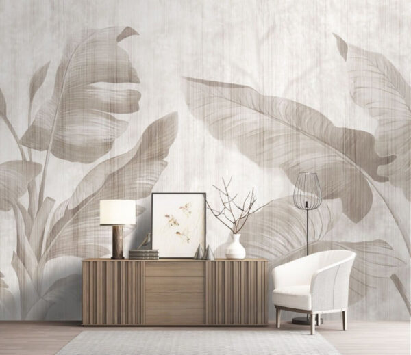Elegant botanical leaf design in neutral tones Elegant botanical leaf design in neutral tones