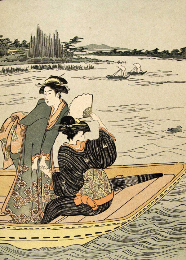 Grupo de mulheres num barco Grupo de mulheres num barco
