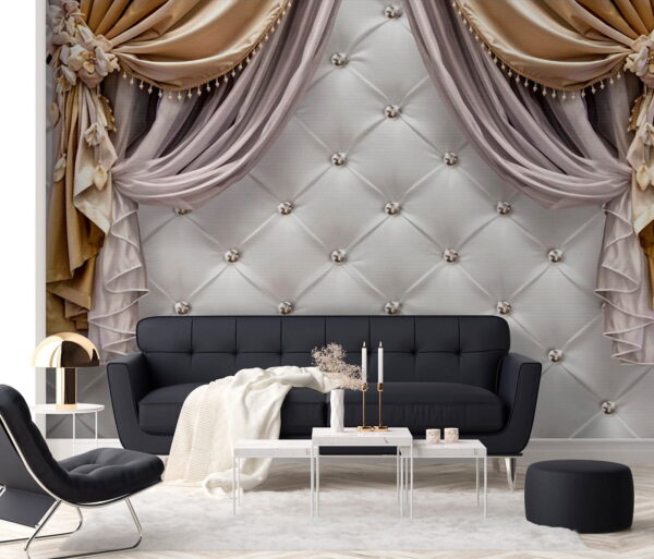 Cortinas elegantes com pormenores decorativos. Cortinas elegantes com pormenores decorativos.