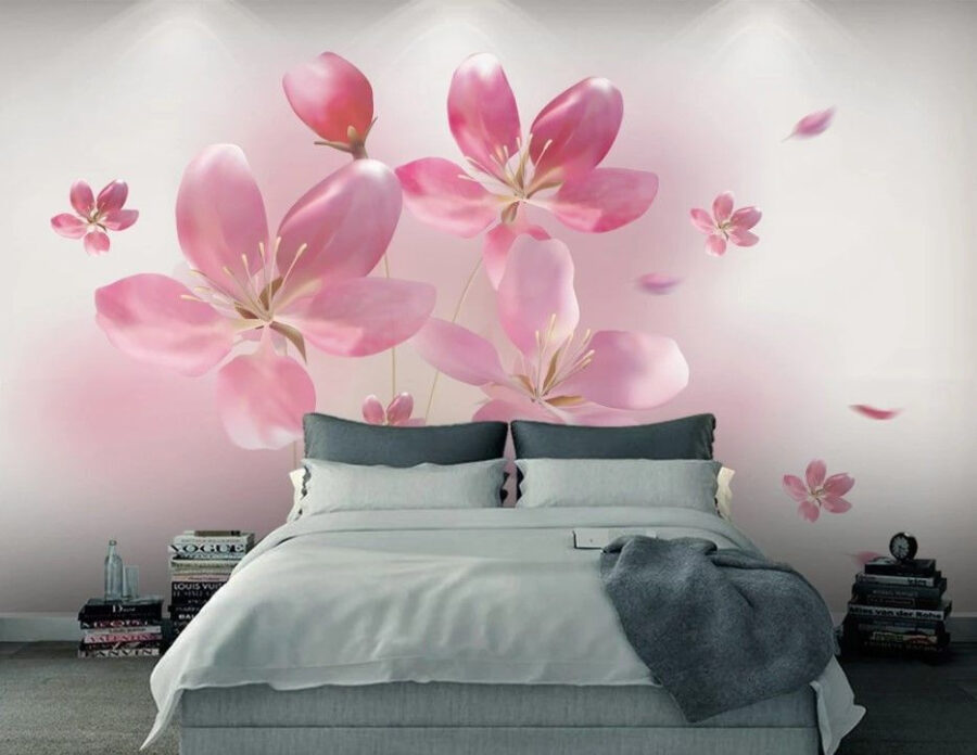 Grupo de flores cor-de-rosa