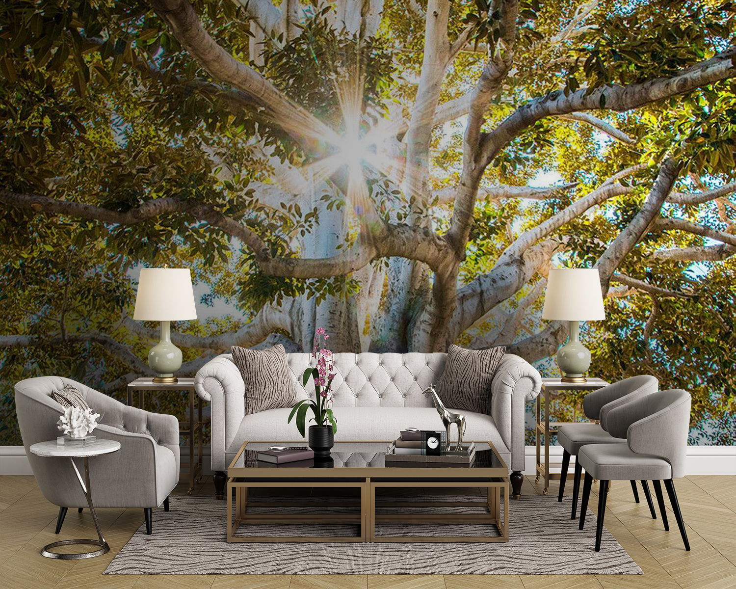 u01271pig43m - Árvore majestosa sob uma luz solar radiante - tegory