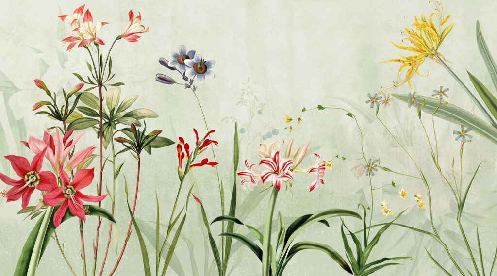 Flores vibrantes em tons verdes suaves. Flores vibrantes em tons verdes suaves.