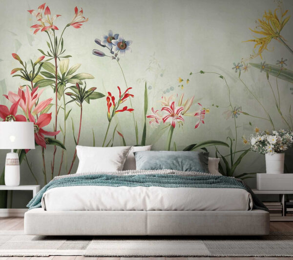 Flores vibrantes em tons verdes suaves. Flores vibrantes em tons verdes suaves.