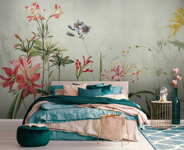 Flores vibrantes em tons verdes suaves. Flores vibrantes em tons verdes suaves.