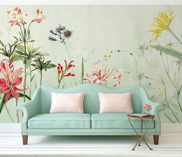 Flores vibrantes em tons verdes suaves. Flores vibrantes em tons verdes suaves.