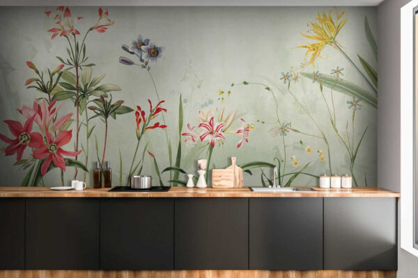 Flores vibrantes em tons verdes suaves. Flores vibrantes em tons verdes suaves.