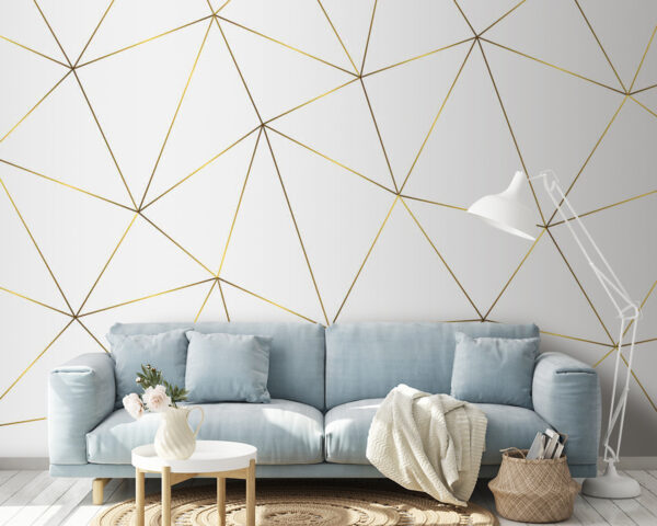 Yellow lines forming endless triangles Yellow lines forming endless triangles