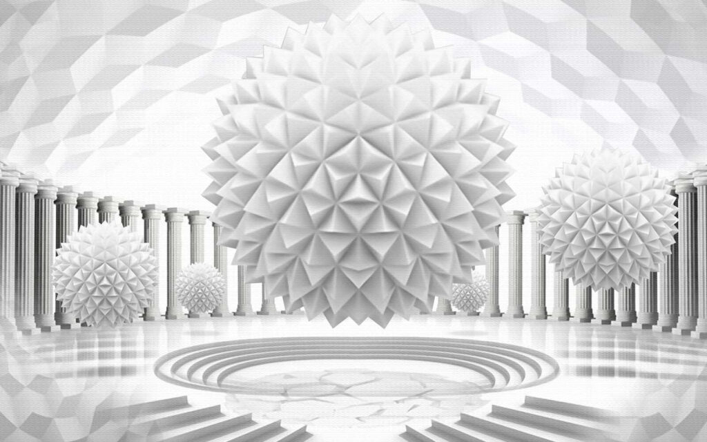 Wall murals White sphere with columns and steps u03692p 1024x640 - Wall murals White sphere with columns and steps - tegory