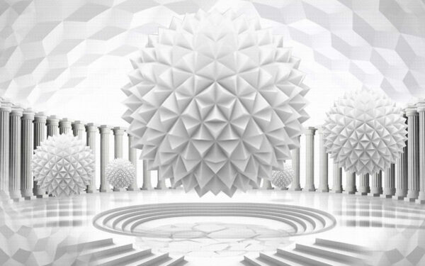 Wall murals White sphere with columns and steps u03692p 600x375 - Wall murals White sphere with columns and steps - tegory