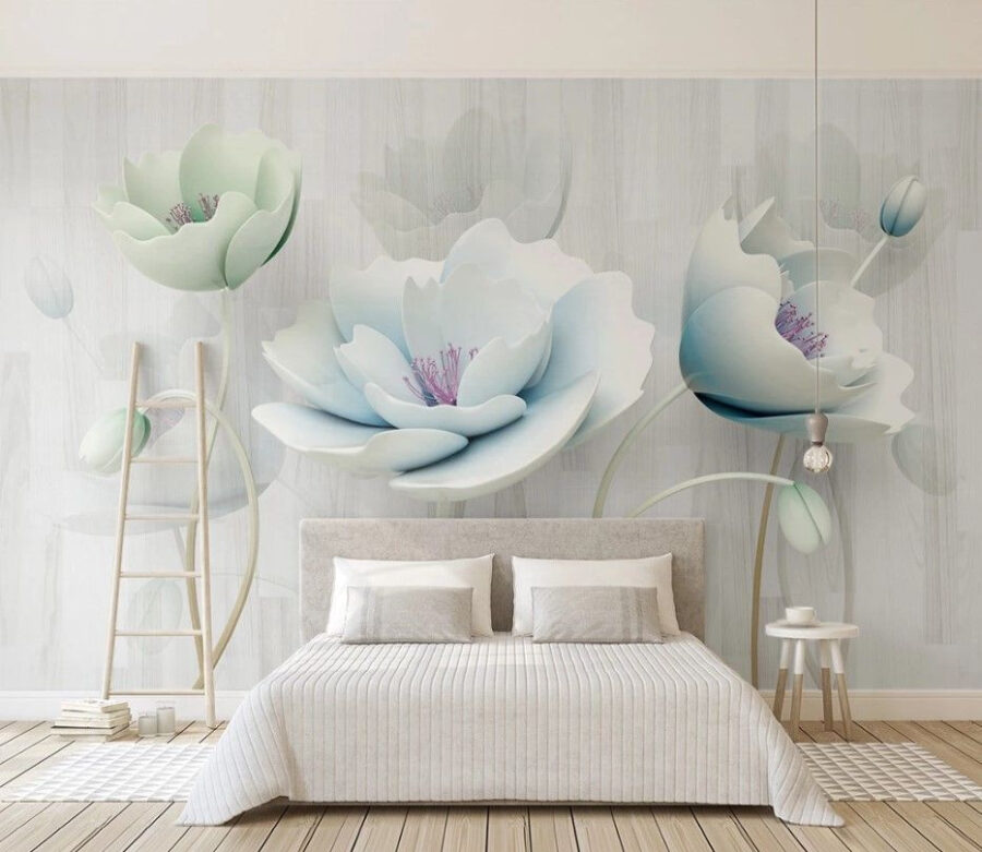 Flores delicadas em tons suaves.
