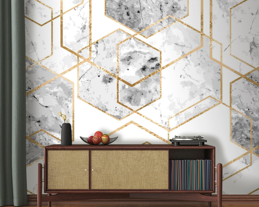 Design elegante com padrão de mármore hexagonal. Design elegante com padrão de mármore hexagonal.