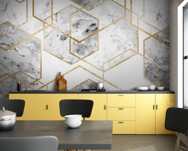 Design elegante com padrão de mármore hexagonal. Design elegante com padrão de mármore hexagonal.
