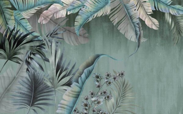 Folhas tropicais exuberantes em tons suaves Folhas tropicais exuberantes em tons suaves