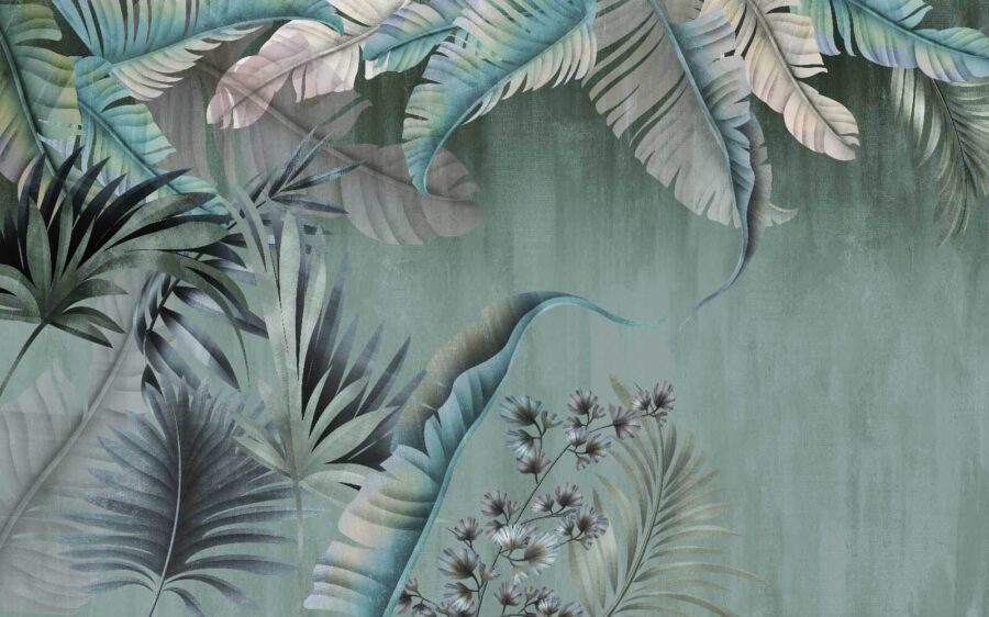 Folhas tropicais exuberantes em tons suaves Folhas tropicais exuberantes em tons suaves