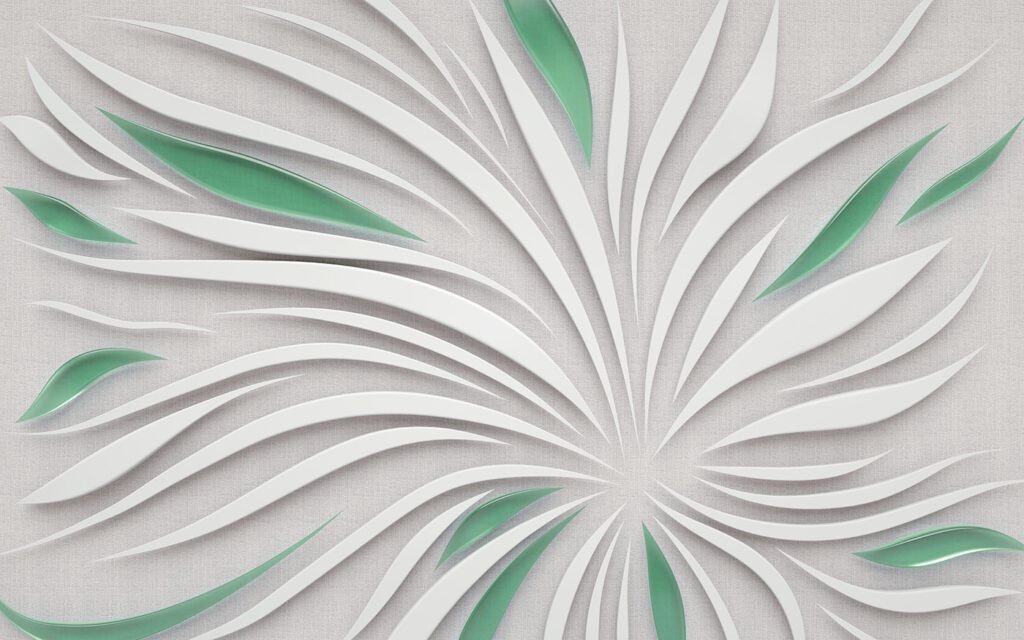 Um desenho branco e verde Um desenho branco e verde