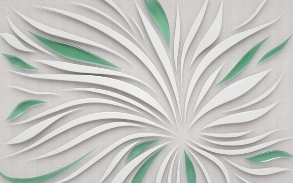 Um desenho branco e verde Um desenho branco e verde