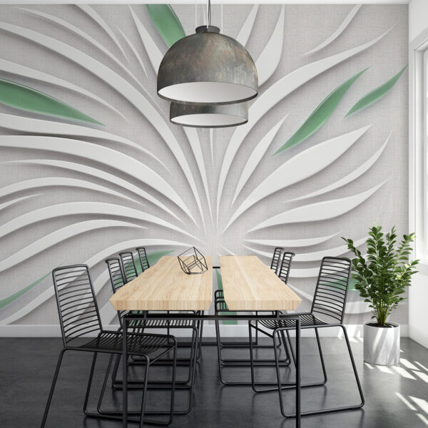 Um desenho branco e verde Um desenho branco e verde