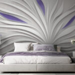Papel de parede Um remoinho branco e roxo numa parede