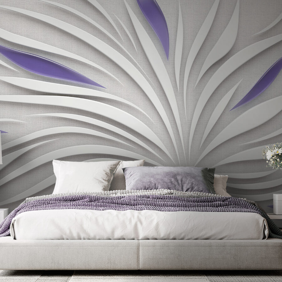 Papel de parede Um remoinho branco e roxo numa parede