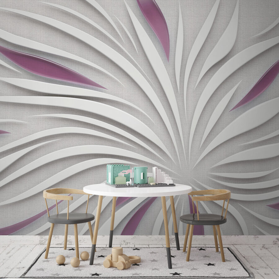 Um desenho branco e roxo