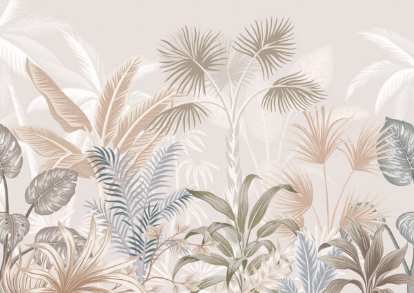 Folhas tropicais em tons pastel suaves. Folhas tropicais em tons pastel suaves.